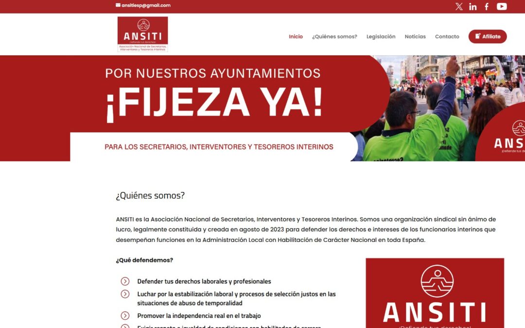 ANSITI LANZA SU NUEVA PÁGINA WEB PARA IMPULSAR EL APOYO A SECRETARIOS, INTERVENTORES Y TESOREROS INTERINOS